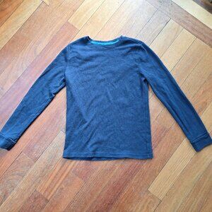 Sonoma Boys Navy Waffle Knit Long Sleeve Jersey Size Large